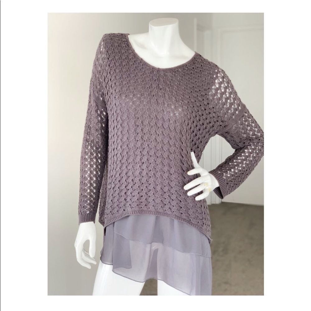 •SOLD• She+Sky grey long sleeved knitted sweater